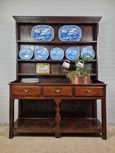 Antique oak dresser and - oak,
