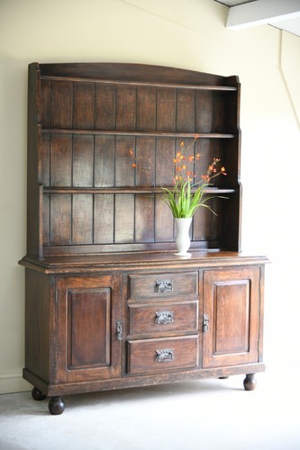 Antique oak welsh dresser with - antique,
