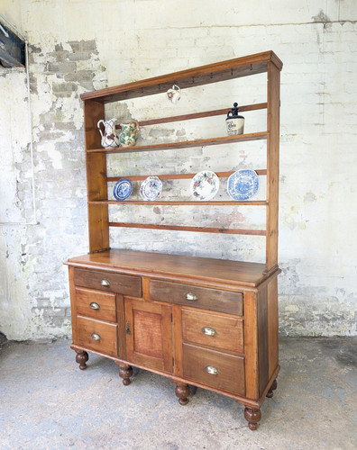 Victorian pine welsh dresser - welsh,